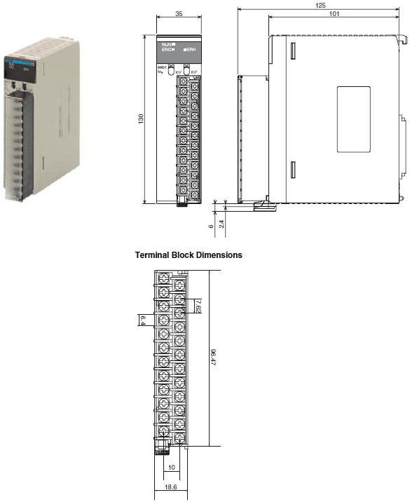 CS1W-PDC / PTW / PTR Dimensions 4 CS1W-PDC55_Dim