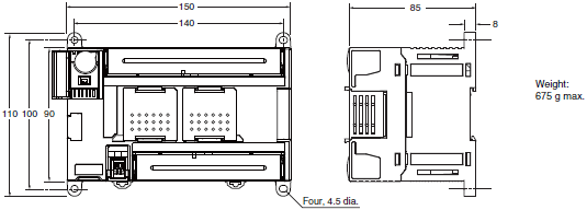 CP1L Dimensions 2 