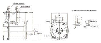 R88M-KE, R88D-KP Dimensions 17 