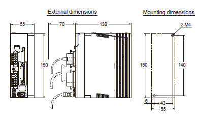 R88M-KE, R88D-KP Dimensions 3 