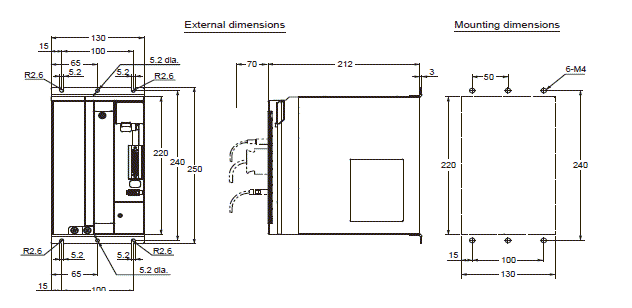 R88M-KE, R88D-KP Dimensions 7 