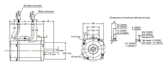 R88M-KE, R88D-KP Dimensions 14 