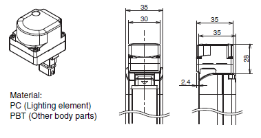 F3SG-RA-01TS / 02TS Dimensions 30 