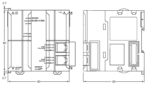 NJ501-1[]20 / NJ101-[][]20 Dimensions 1 