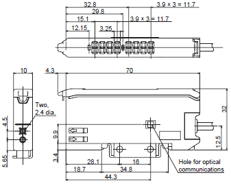 E32-L11FP / L1[]FS, E3X-DA[][]TG-S Dimensions 3 